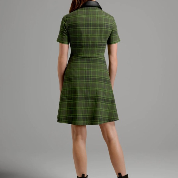 On A Power Zip Plaid Skater Dress - Picture 2 of 4